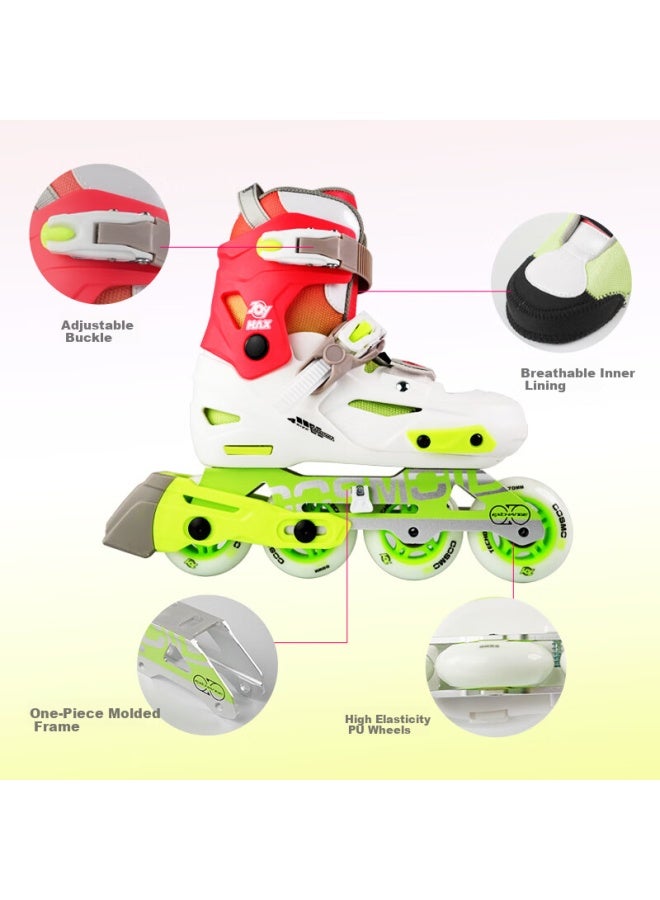 M-Cro Micro Migu Co-branded Cosmoid Roller Skates For Children, Boys And Girls, Inline Skating, Hard Shell Joymax Pink Set Size S - Image 3