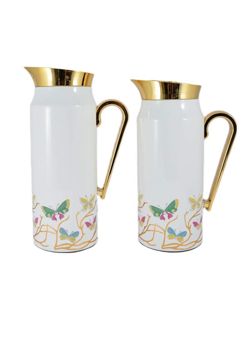 Home Maker 2-Piece Thermal Flask Set – 0.75L & 1L – Stainless Steel Exterior with Inner Glass Insulation  - Image 3