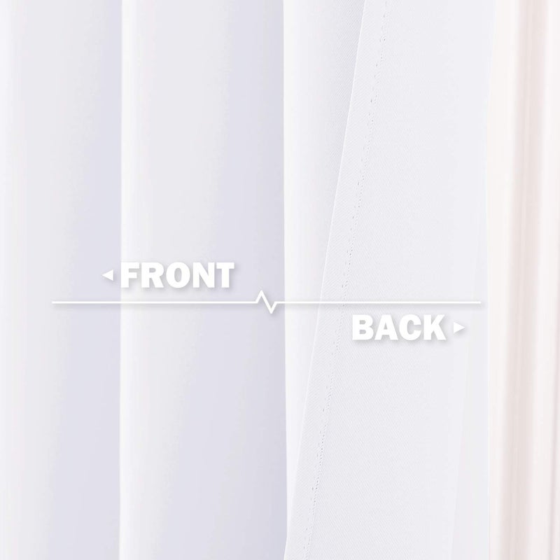 NICETOWN Short Window Curtains for Loft - Grommet Top Design Curtains for Cafe & Dining Room Thanksgiving Decoration (Pure White, Two Panels, 52W by 36L 1.2 Inches Header) - Image 5