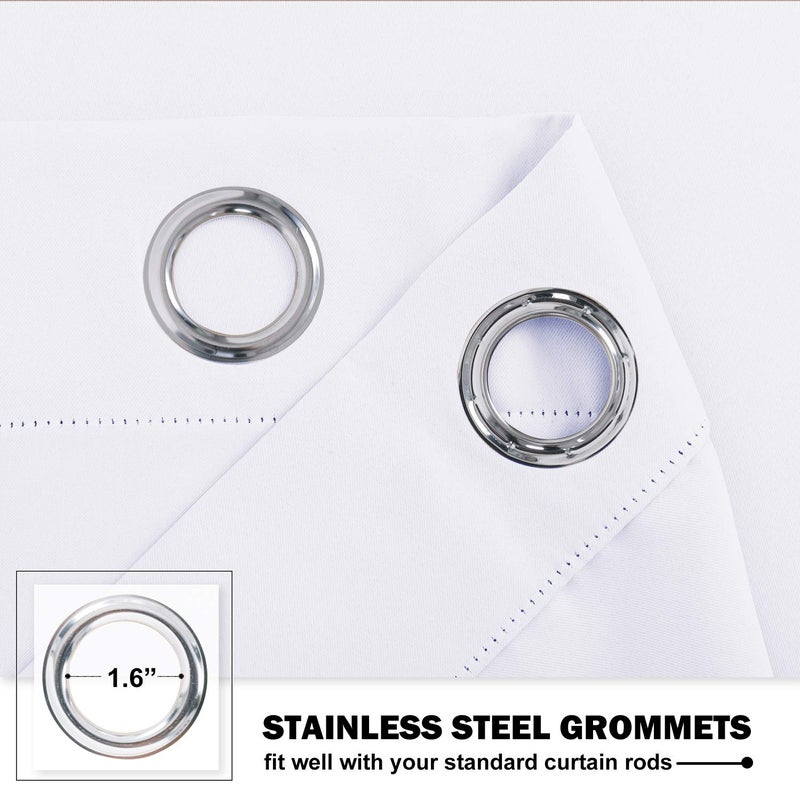 NICETOWN Short Window Curtains for Loft - Grommet Top Design Curtains for Cafe & Dining Room Thanksgiving Decoration (Pure White, Two Panels, 52W by 36L 1.2 Inches Header) - Image 2