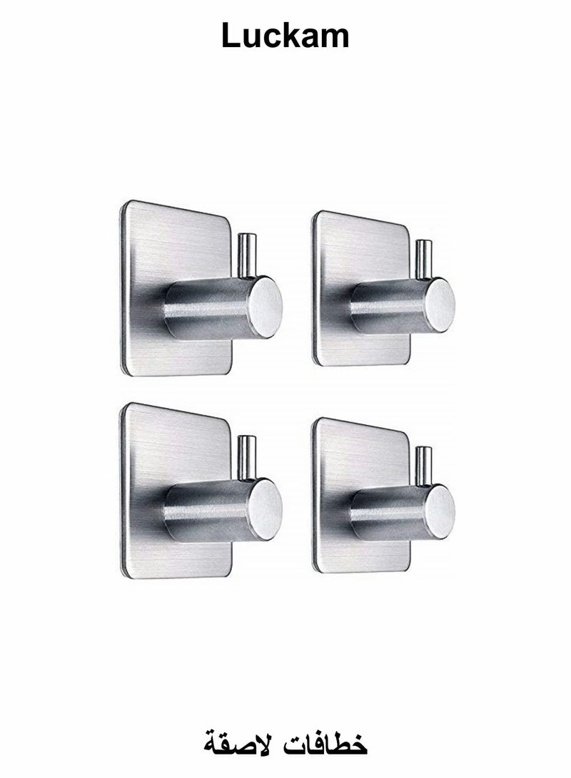 Luckam Adhesive Hooks Heavy Duty Wall Hooks Waterproof Stainless Steel Hooks - Image 1