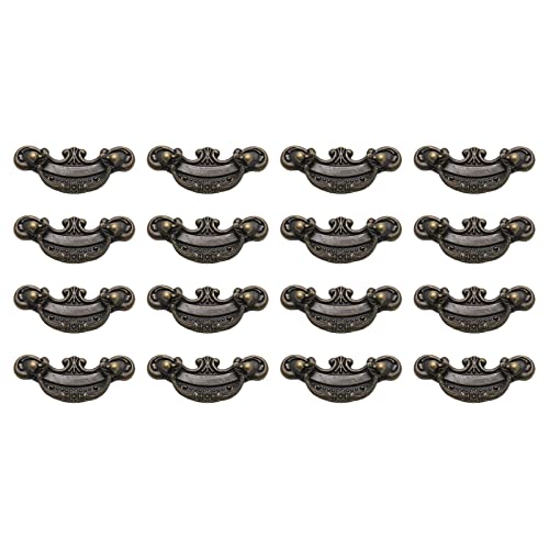 Pastlla 16Pcs 2 Hole Center Antique Bronze Finish Pulls Drop Swing Drawer Pulls Handles Drop Bail Pull Rustic Vintage Style Handles for Furniture Cabinet Cupboard Dresser Wooden Case Box 16Pcs - Image 1