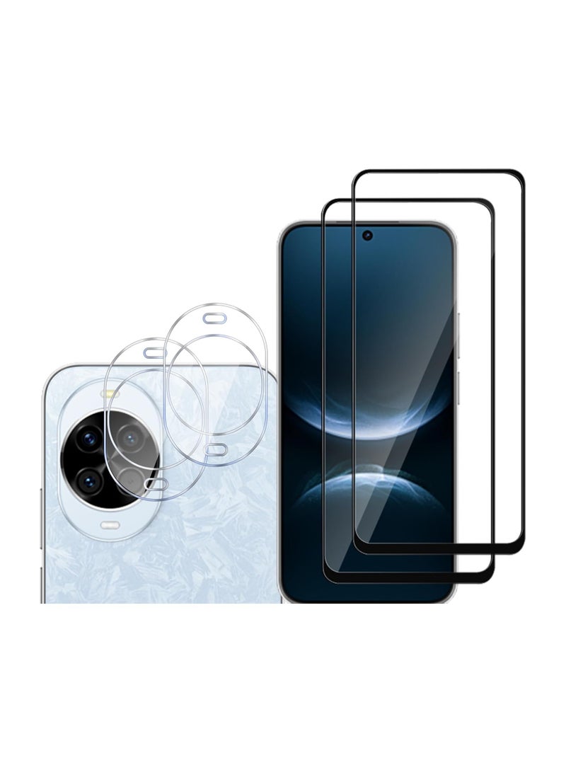 【2+2 Packs】 Screen Protectors For Huawei Nova 14 with Camera Lens Protector, Full Coverage 9H Tempered Glass Film - Image 1