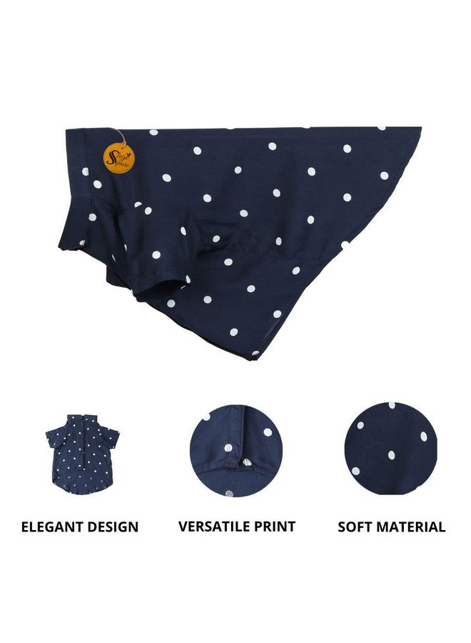 Sage Square Crazy Printed Dog Shirt, Trending Dog Shirt, Ultra Soft & Light Weight, Comfortable & Breathable Dog Apparel, Trendy Outfit (Small - 14 Inch) (Polka Blue) - Image 2