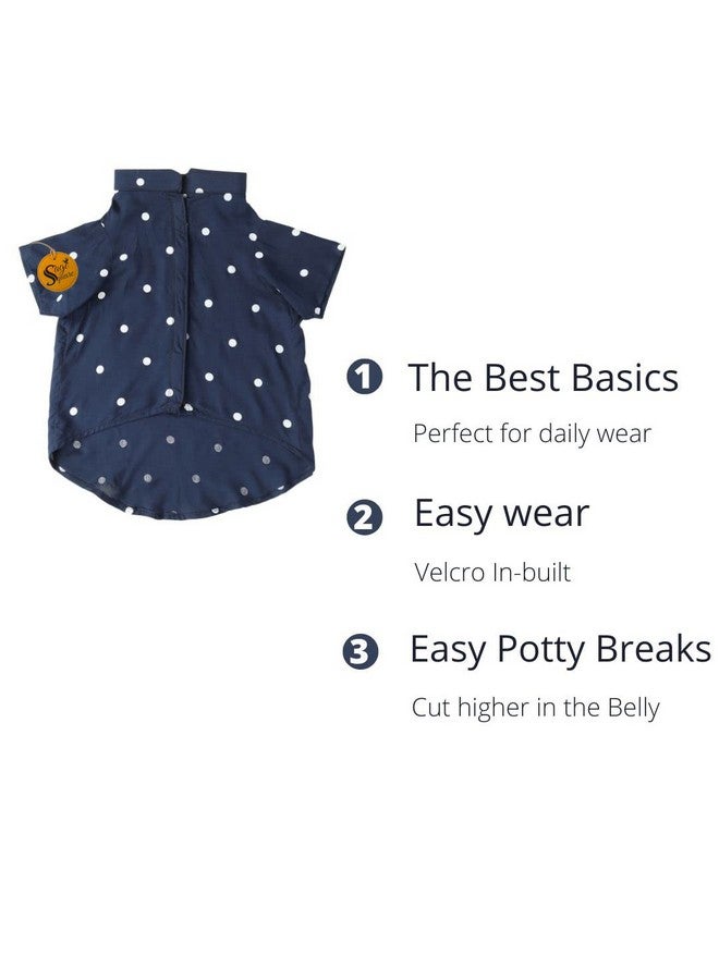 Sage Square Crazy Printed Dog Shirt, Trending Dog Shirt, Ultra Soft & Light Weight, Comfortable & Breathable Dog Apparel, Trendy Outfit (Small - 14 Inch) (Polka Blue) - Image 5