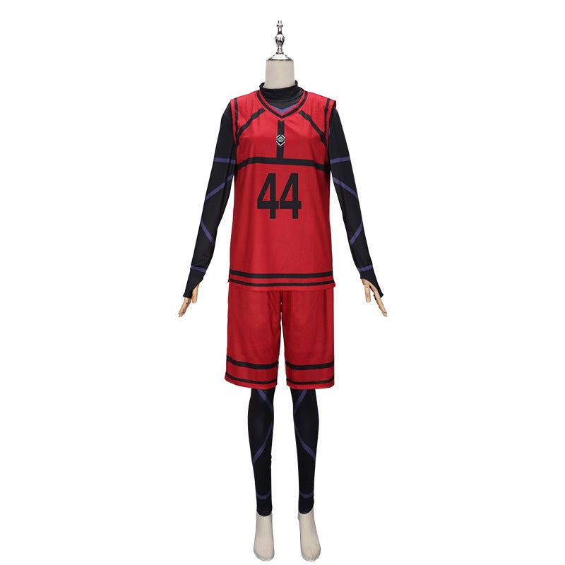 in stock BLUELOCK Blue Prison Jersey cos Jie Shi Yi Bee Le Return to Thousand Cut Leopard Ma Guo Divine Refinery cos Red No. 44 Thousand-Cut Leopard Horse [Including Jumpsuit]]