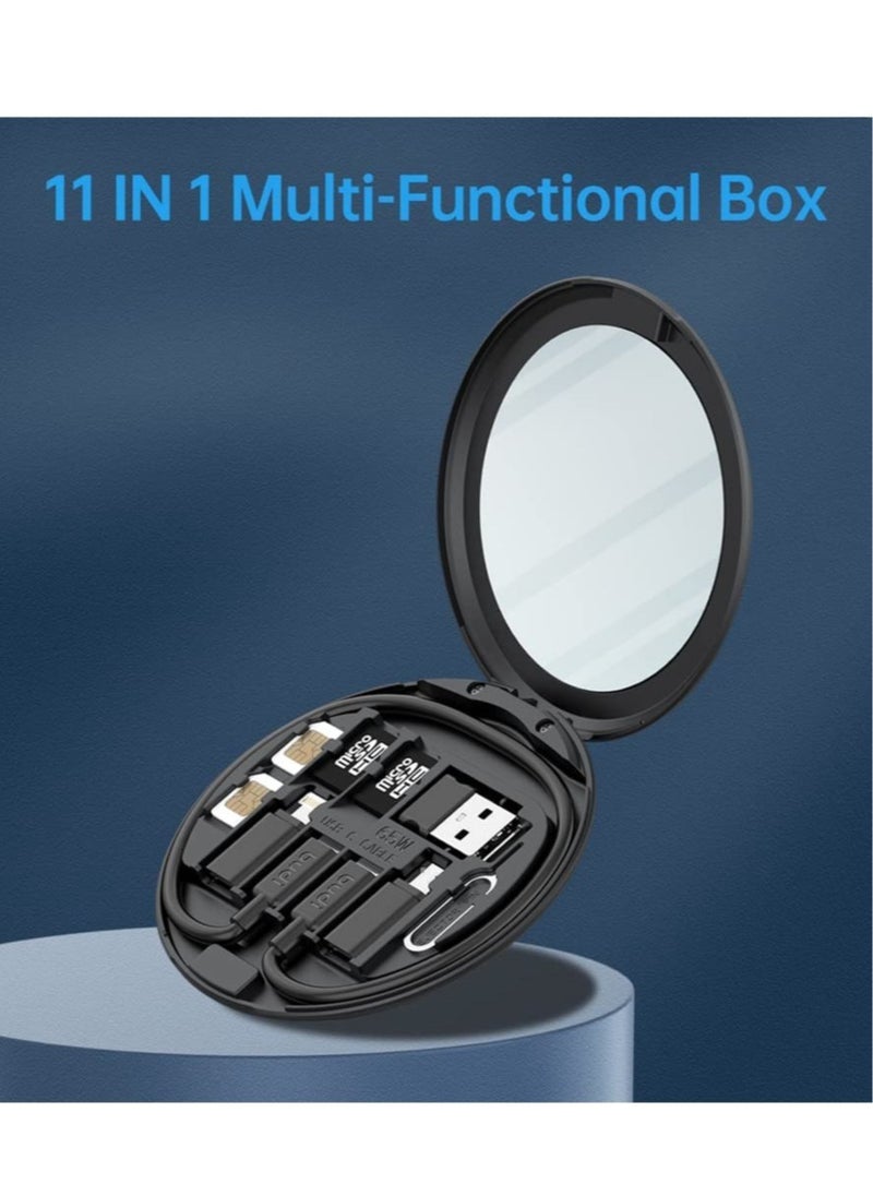 ELTRAZONE Mini Mirror SD CF Card Reader 11 in 1 TF Memory Card Adapter Camera Card Reader Digital Beauty Gadget Storage case USB C Type Charging and Data Transfer case  - Image 4