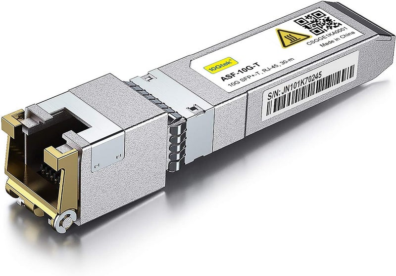 10Gtek SFP+ to RJ-45 10GBase-T Transceiver, 10Gbe Copper SFP+ to Ethernet Module for Intel E10GSFPT, TP-Link TL-SM5310-T and More, RJ-45 SFP+ CAT.6a, up to 30-Meter - Image 1