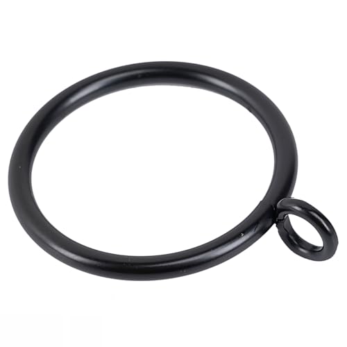 Exselens Curtain Rings with Eyelet for Curtain Rods 1 Inch Inner Diameter Metal Drapery Eyelet Curtain Rings Black 24 Pcs Exselens - Image 1