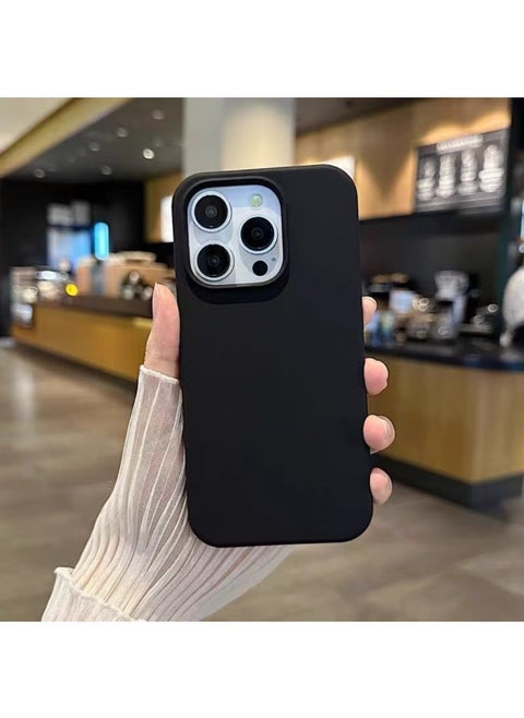 For Apple Mobile Phone Case For Iphone16 Liquid Silicone Protective Case 15 14 Men And Women 12 Advanced Sense Mobile Phone Case-Color:Black [with Logo + Packaging Box]-Applicable Models:For Iphone 11 (round Edge)