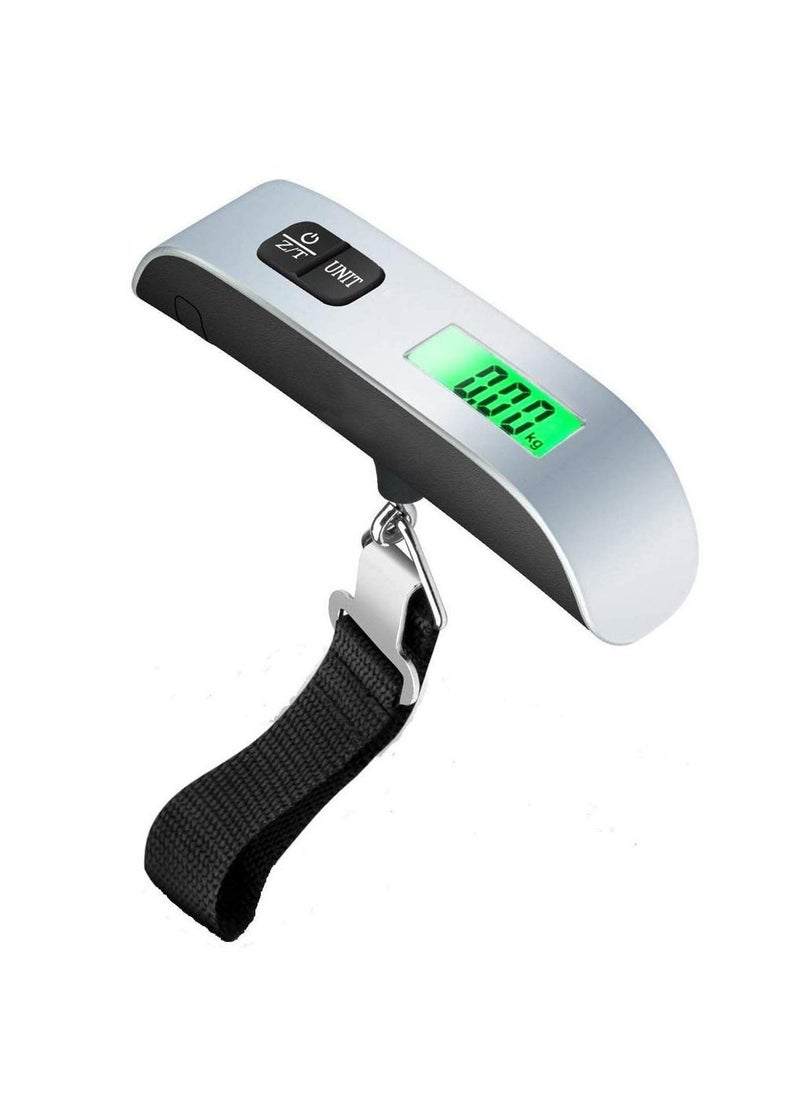 Generic - Digital Luggage Pocket Scale 50kg Portable Hanging Fishing Weight Scale, with Tare, Back-lit LED Display for Weighing Scale Black - Image 1