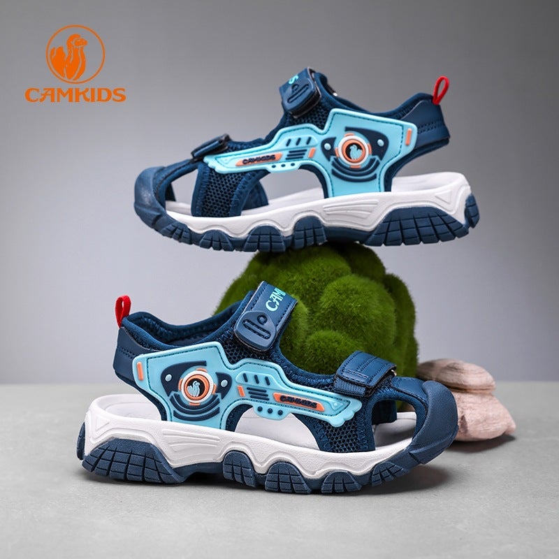 Wow Camkids Boys Sandals Summer 2025 Baotou Non-Slip Boys Soft Bottom Kidsren'S Sports Beach Shoes - Image 1