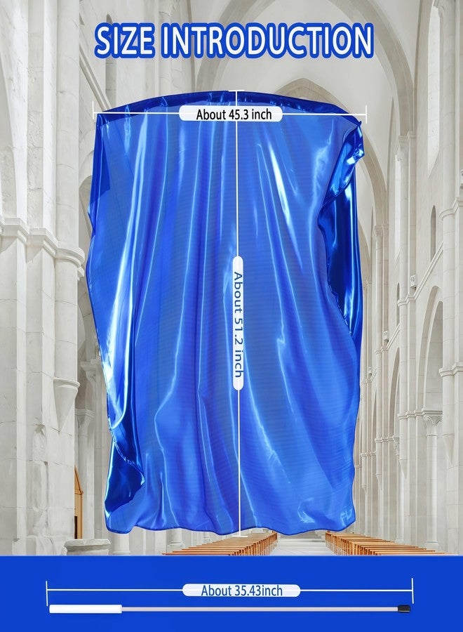 Baisdan 51''x45" Worship Flags for Dance Church, Praise Dance Flags for Worship, Worship Flag with Flexible Rods & Carrying Bag, 2 Pack, Navy Blue - Image 3