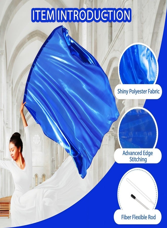 Baisdan 51''x45" Worship Flags for Dance Church, Praise Dance Flags for Worship, Worship Flag with Flexible Rods & Carrying Bag, 2 Pack, Navy Blue - Image 2