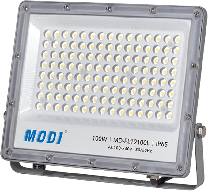 مودي كشاف LED 100 واط، 12000 لومن، خارجي SMD، مقاوم للماء IP65، حماية من الصواعق 4KV، جسم ألمنيوم وبلاستيك، 100-240 فولت للفيلا والحديقة والمستودع - Image 2