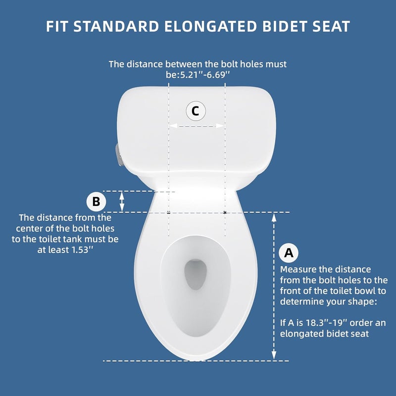 Clirass Bidet Toilet Seat, Soft Close Elongated Toilet Seat, Button control Feminine/Posterior Wash Switch, Knob Control Water Pressure,White Bidet Seat Attachment with Brass inlet - Image 5