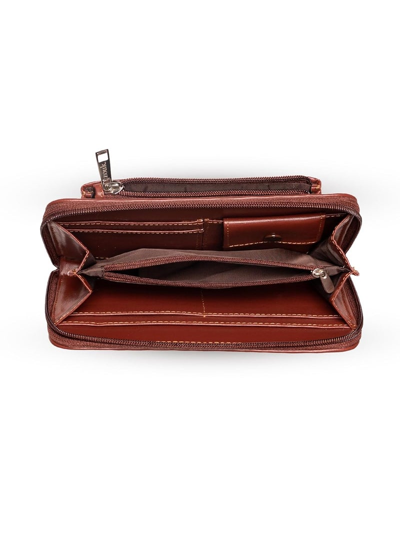 ZOUK محفظة نسائية كلاسيكية مزودة بسحاب مصنوعة يدويًا من مواد نباتية - Image 5