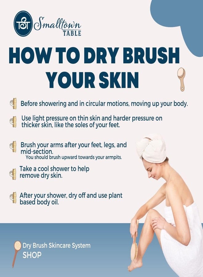 SmallTown Table Dry Brush Skincare Set, Body Brush, Body Wash, Makeup Remover Pads, Sugar Scrub, Body Oil, Body Butter - Image 3