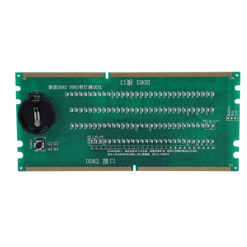 بطاقة اختبار ذاكرة DDR2 DDR3 - بطاقة اختبار اللوحة الأم - بطاقة اختبار سطح المكتب بمؤشر LED لإصلاح لوحات إنتل و AMD الأم - Image 1