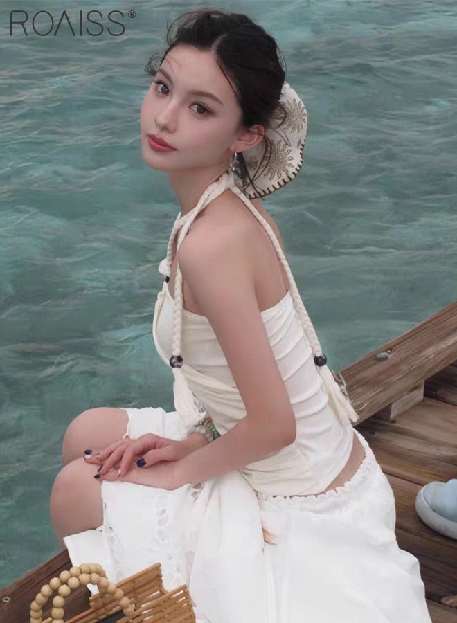 roaiss 4 Pcs Hair Accessories for Women 2 Pcs Large Retro Beach Holiday-Style Hair Ties 2 Pcs Square Hair Clips Stylish Versatile Hair Accessories Suitable for Everyday Wear Casual Outings Parties and Vacations - Image 2