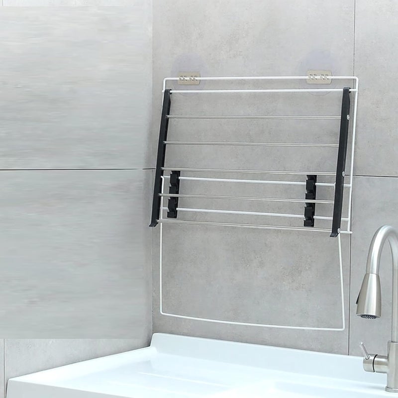 XIBO Stainless Steel Foldable Wall Mounted Clothes Hanger Clothes Drying Stand Cloth Dryer Racks for Bathroom Balcony Random Color - Image 4