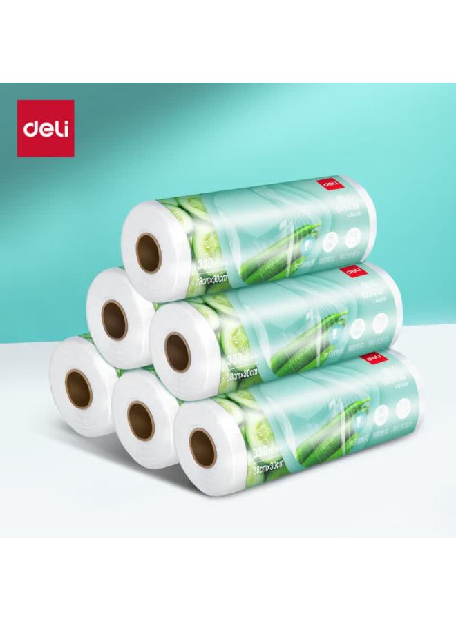 Deli Food Grade Large Fresh-keeping Bags 330pcs 38x30cm Thickened Sealed Plastic Refrigerator Storage Bags Lq339
