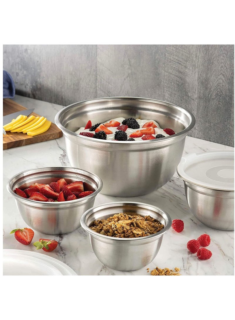 Stainless Steel Mixing Bowls (Set of 5) Stainless Steel Mixing Bowl Set - Easy To Clean, Nesting Bowls for Space Saving Storage, Great for Cooking, Baking, Prepping Silver 18x6x18 cm - Image 5