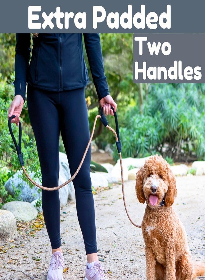 Roam Gear 6 Foot Dog Leash, Two Extra Padded Handles, Locking Carabiner Clip, Reflective for Night Visibility, Weatherproof, Heavy Duty Rope Leash, Roam Gear (Brown) - Image 2
