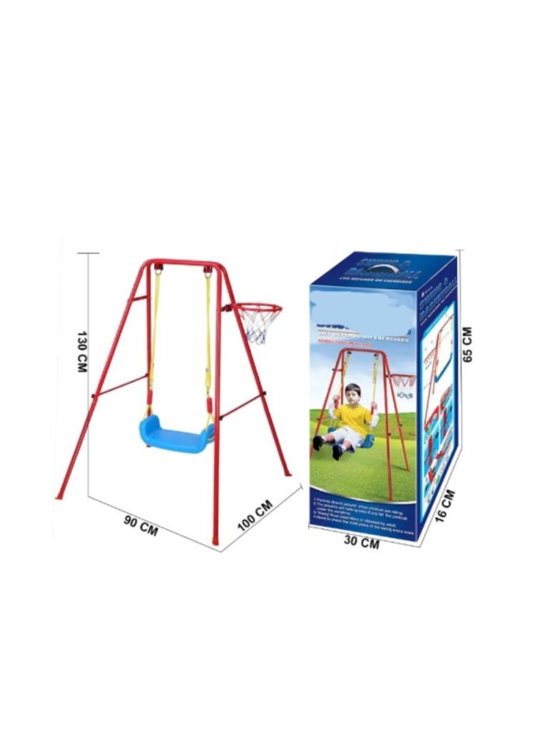 Baby Swing Set for Outdoor and Indoor, Sturdy Seat and Foldable Metal Swing Stand, Easy to Assemble and Store at Home - Image 2