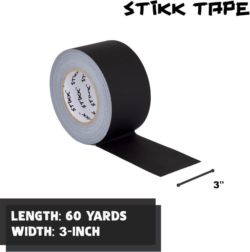 STIKK Gaffer Tape - Black Gaffers Tape - 3 inch x 60 yards - Pro Gaff Tape for Staging Work - Grafting Tape for Filming, Photography, Radio - Effective Heavy-Duty Water Resistant Gaff Tape - Image 2