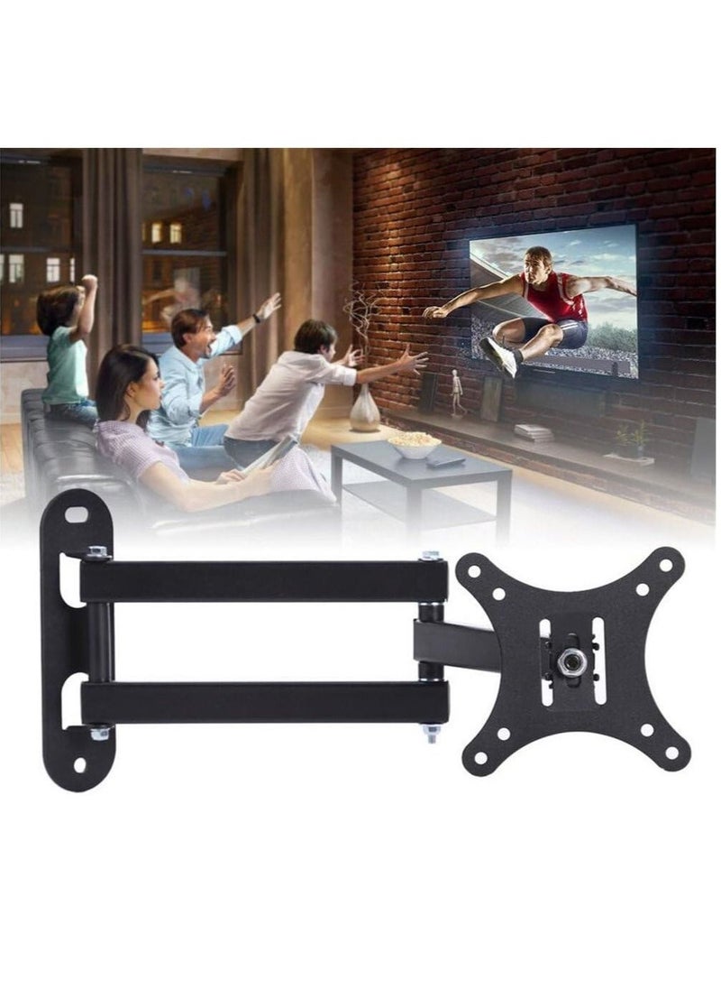 ELTRAZONE - Telescopic TV Bracket, LCD LED TV PC Monitor Wall Mount Bracket, Folding Shelf Bracket, Adjustment Heavy Duty Corner Tilt Swivel Holder Shelves Support, TV Stand Rack Suitable for Size 10-27inch - Image 1
