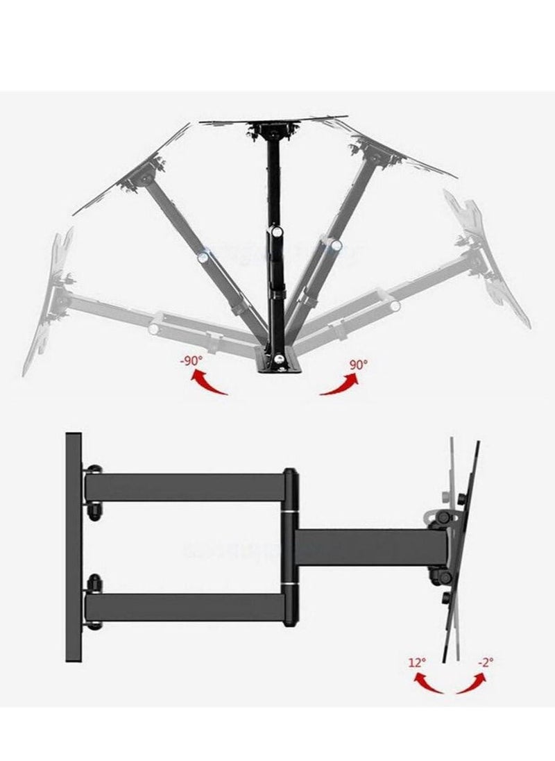 ELTRAZONE - Telescopic TV Bracket, LCD LED TV PC Monitor Wall Mount Bracket, Folding Shelf Bracket, Adjustment Heavy Duty Corner Tilt Swivel Holder Shelves Support, TV Stand Rack Suitable for Size 10-27inch - Image 1