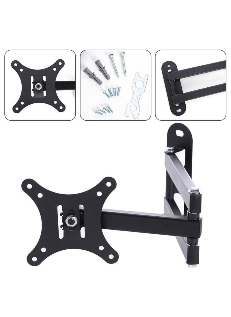 ELTRAZONE - Telescopic TV Bracket, LCD LED TV PC Monitor Wall Mount Bracket, Folding Shelf Bracket, Adjustment Heavy Duty Corner Tilt Swivel Holder Shelves Support, TV Stand Rack Suitable for Size 10-27inch - Image 1