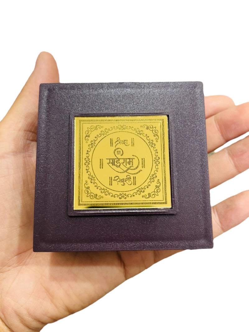 WARMINGO DE Sai Baba Pocket Temple Charna Paduka Shirdi Mandir | Gold Plated Box God Idol Bhagwan | Diwali Gift Item | Jai Sai Ram | Religious Gift for Mom & Dad (SAI Baba) - Image 4