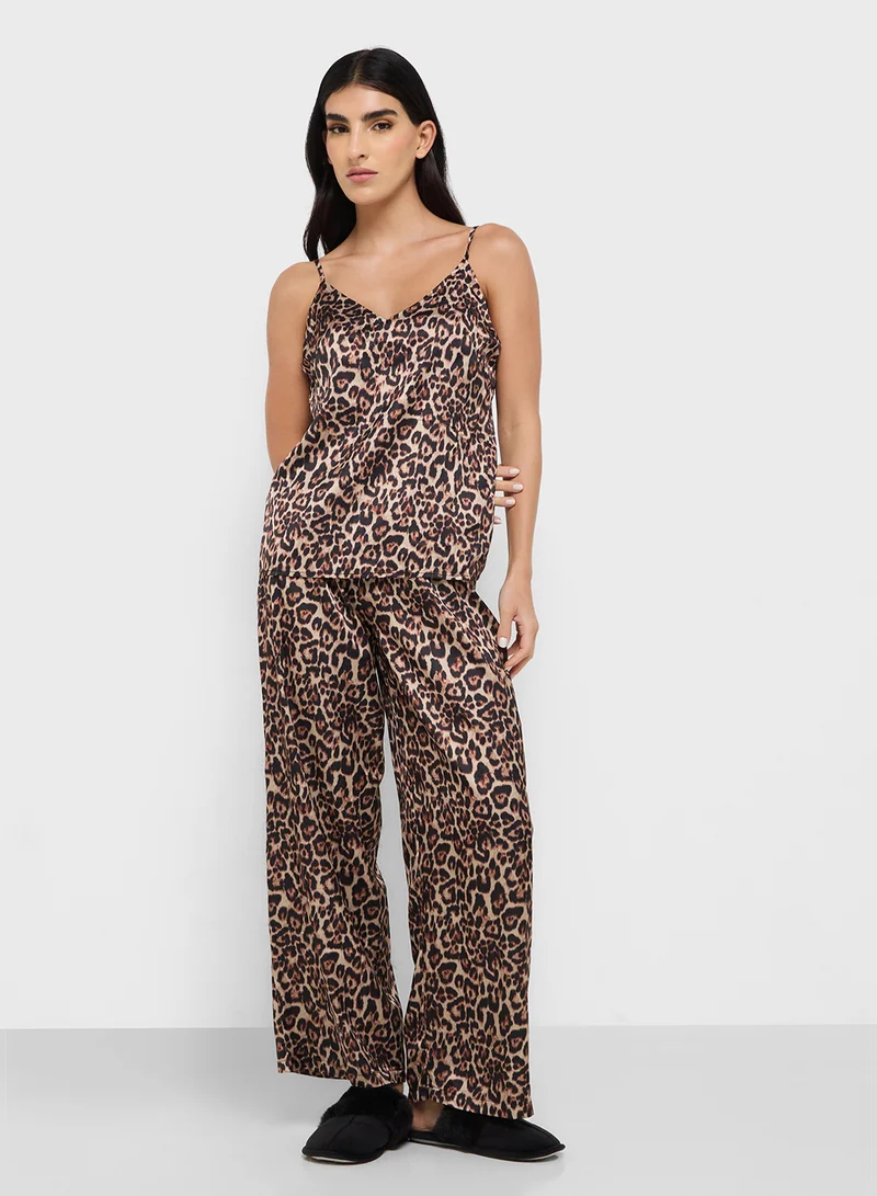 ELLA Leopard Print Cami & Pant Set