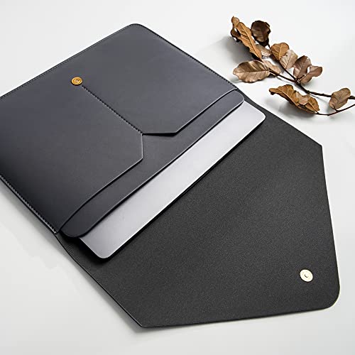 Benfan PU Leather Laptop Sleeve 13 Inch Compatible for 2024 13inch MacBook Air M3,13 MacBook Pro M2, Surface Pro 3 4 5 6 7, Dell XPS 13 with Small Pouch, Mouse Pad and Cord Organizer Color Dark Grey - Image 3