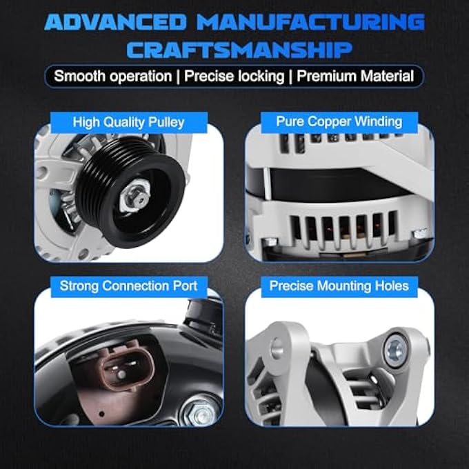 YOMALL Alternator 13913 for 2004-2006 Durango 3.7L V6 for 2001-2006 Durango 4.7L V8 for 2006 Commander for 2005-2006 Grand Cherokee for 2002-2006 Liberty 3.7L V6 160A 6PK 13913N 5170748AA 4801252AA - Image 4