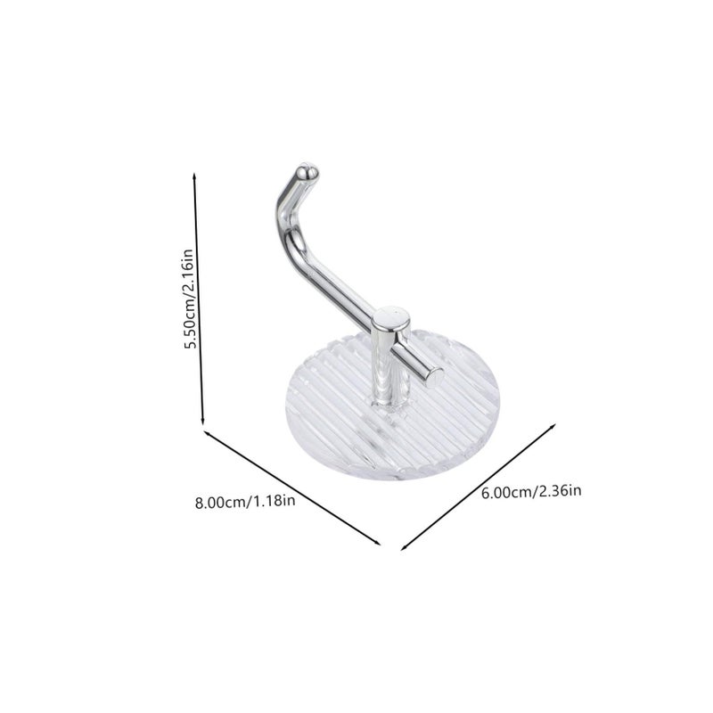 6 Pack Clear Acrylic Wall Hooks For Towels Coats Bathroom Kitchen Entryway Easy Installation - Image 3