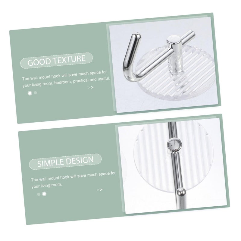 6 Pack Clear Acrylic Wall Hooks For Towels Coats Bathroom Kitchen Entryway Easy Installation - Image 5