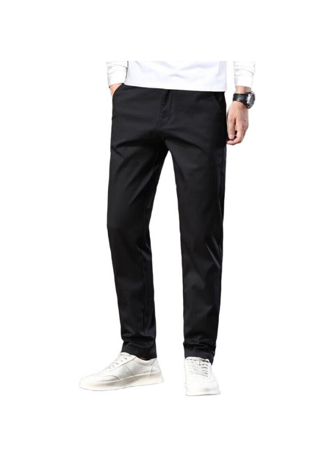 ROMON Casual Pants For Men, Loose Fit, Spring Straight-Leg Trousers, Versatile Business Pants For Men, Black, Size 32 - Image 2