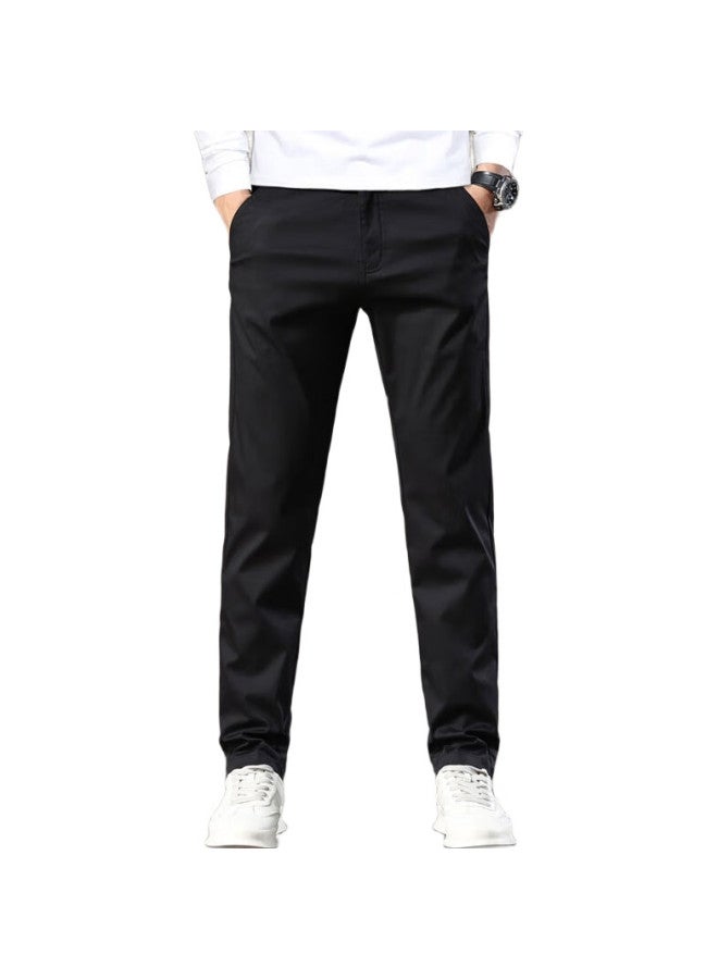 ROMON Casual Pants For Men, Loose Fit, Spring Straight-Leg Trousers, Versatile Business Pants For Men, Black, Size 32 - Image 3