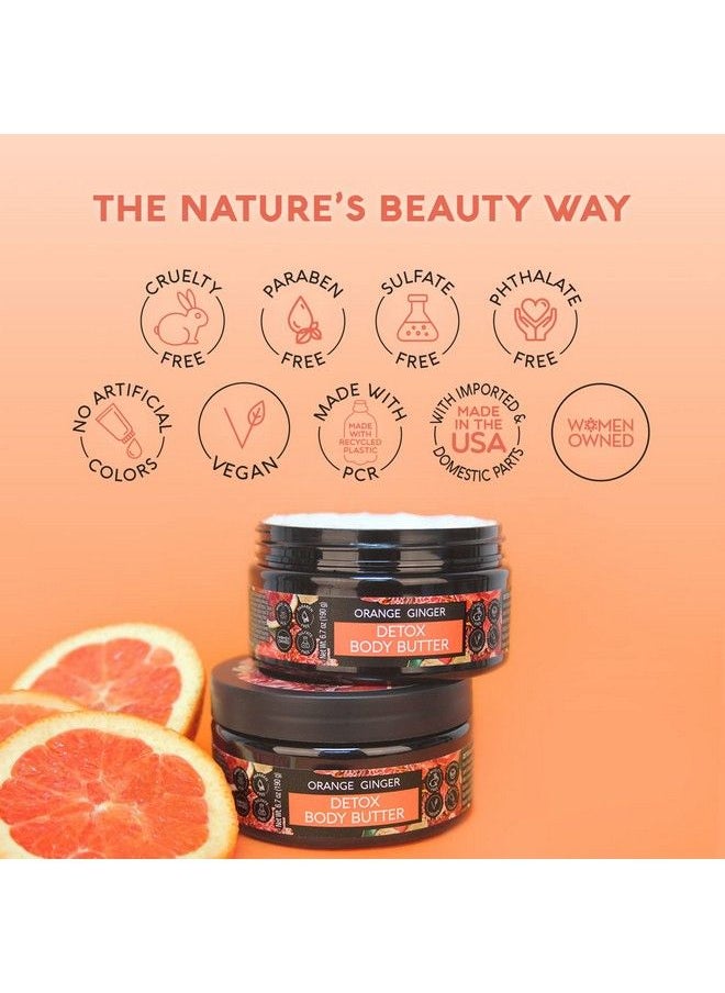 Nature's Beauty - Orange Ginger Detox Body Butter Multipack Luxury Rich Moisturizer Purify + Reset + Soothe Your Skin Made W/Vitamin C Sunflower + Almond + Avocado Oils 6.7 Oz (2 Pack) - Image 1