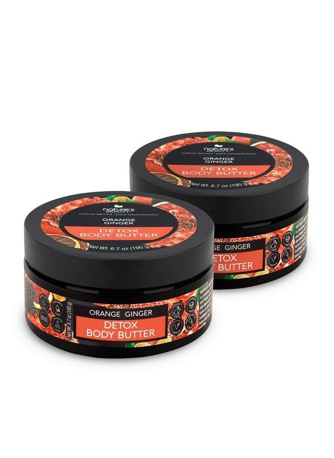 Nature's Beauty - Orange Ginger Detox Body Butter Multipack Luxury Rich Moisturizer Purify + Reset + Soothe Your Skin Made W/Vitamin C Sunflower + Almond + Avocado Oils 6.7 Oz (2 Pack) - Image 1