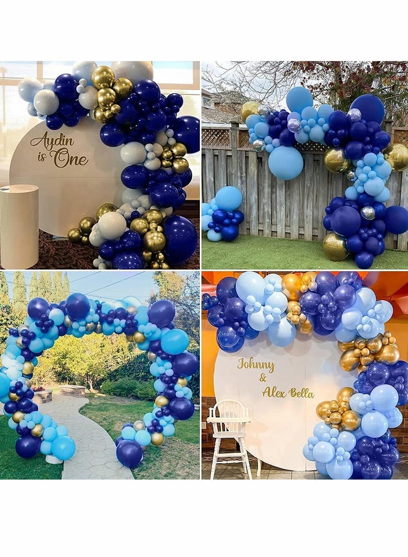 Balloon Arch Kit, 146 PCS Blue Balloons Macaron Blue Balloon Garland Kit, Gold and Sliver Balloon Arch Party Balloons Latex Balloons for Baby Shower Decorations Wedding Decorations Party Birthday