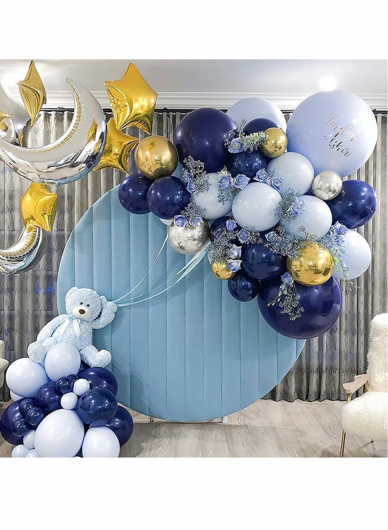 Balloon Arch Kit, 146 PCS Blue Balloons Macaron Blue Balloon Garland Kit, Gold and Sliver Balloon Arch Party Balloons Latex Balloons for Baby Shower Decorations Wedding Decorations Party Birthday