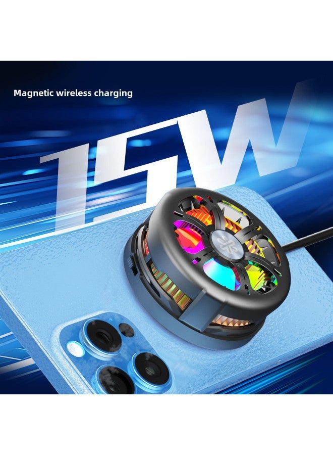 Qi2 Certified Mobile Phone Radiator Semiconductor Refrigeration Wireless Charger 15W Fast Charge Cooling Artifact Live Special-Color:Q6b White - Image 2