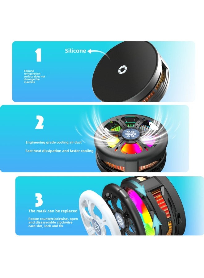 Qi2 Certified Mobile Phone Radiator Semiconductor Refrigeration Wireless Charger 15W Fast Charge Cooling Artifact Live Special-Color:Q6b White - Image 5