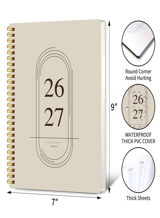 Kamoy Monthly Planner 2026-2027 - 2 Year Monthly Planner Calendar 2026-2027, Jan. 2026 - Dec. 2027, 7.3" * 9.5", 24 Months Calendar Planner with Note Pages, for Office, School Home Planning - White - Image 2