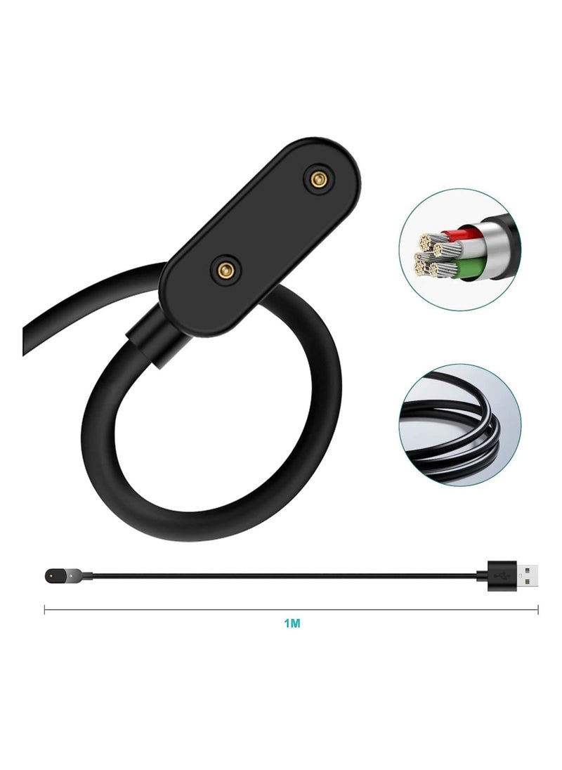 شاحن متوافق مع ساعة هواوي فيت، كابل شحن USB قاعدة شاحن حامل لشاحن ساعة هواوي باند 6/7/8 (أسود) - Image 4