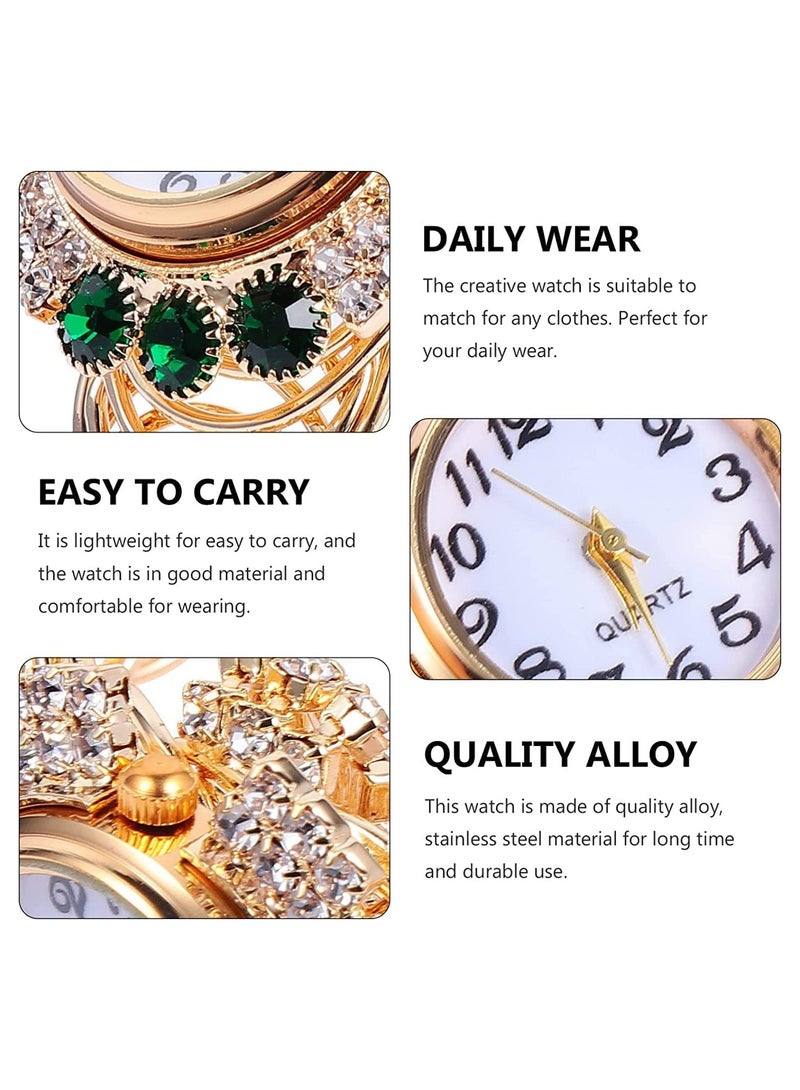 Elegant Women's Quartz Bangle Watch with Crystal Accents, Stylish Gold Bracelet Timepiece for Fashionable Ladies, Perfect Wrist Jewelry for Any Occasion - Image 4